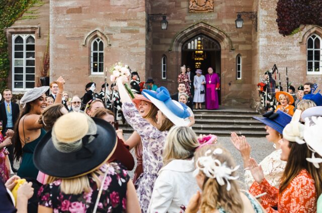 Bouquet Catch Outide the Palace