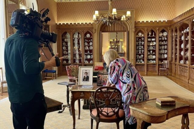 Sally Lindsay in the Library